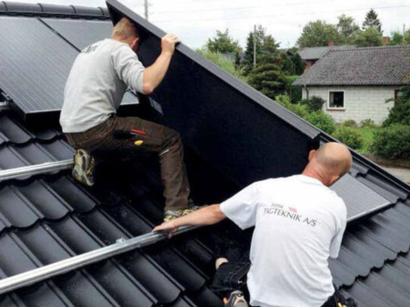 Jydsk Tagteknik solceller montage