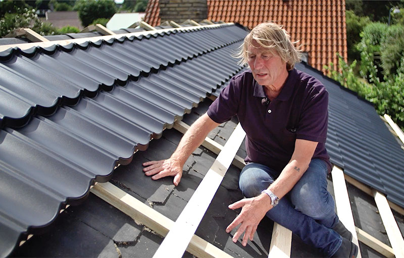 jydsk tagteknik decra lagt paa gammel skifereternit